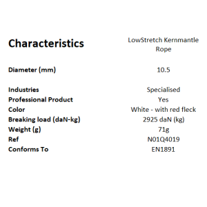 LowStretch Kernmantle Rope 10.5mm